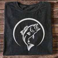Minimalist Jumping Bass Fishing Silhouette T-Shirt