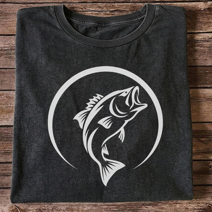 Minimalist Jumping Bass Fishing Silhouette T-Shirt