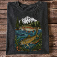 Trout Fishing T-Shirt  Mountain River Fishing Tee