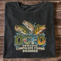 OCFD Obsessive Compulsive Fishing Disorder Bass and Trout T-Shirt