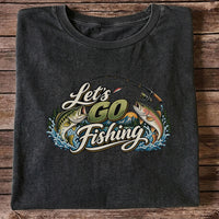 Let's Go Fishing Bass and Rainbow Trout Graphic T-Shirt