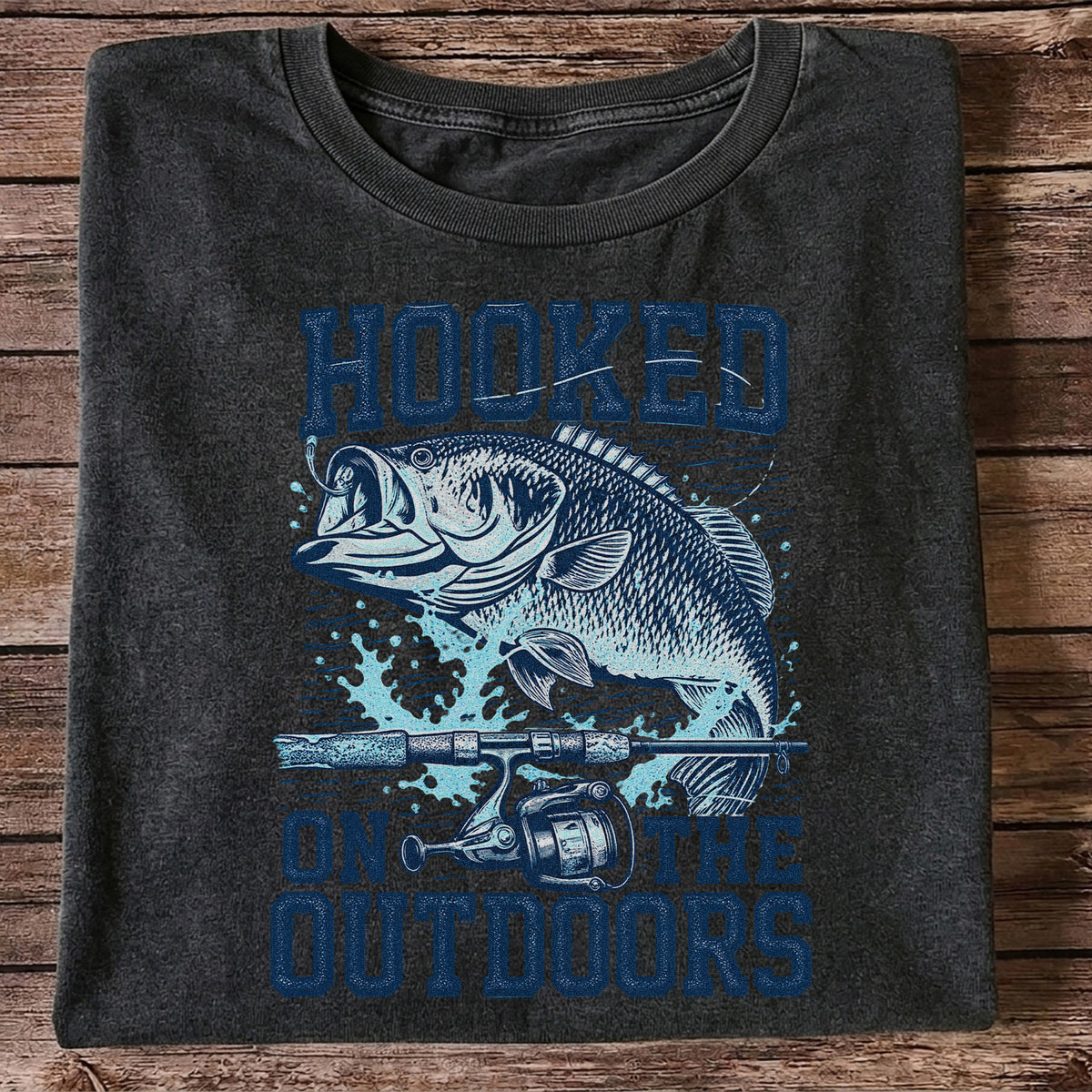 Hooked on the Outdoors Bass Fishing Graphic T-Shirt