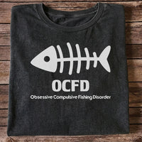 Funny Fish Skeleton Fishing Graphic T-Shirt