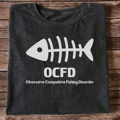 Funny Fish Skeleton Fishing Graphic T-Shirt