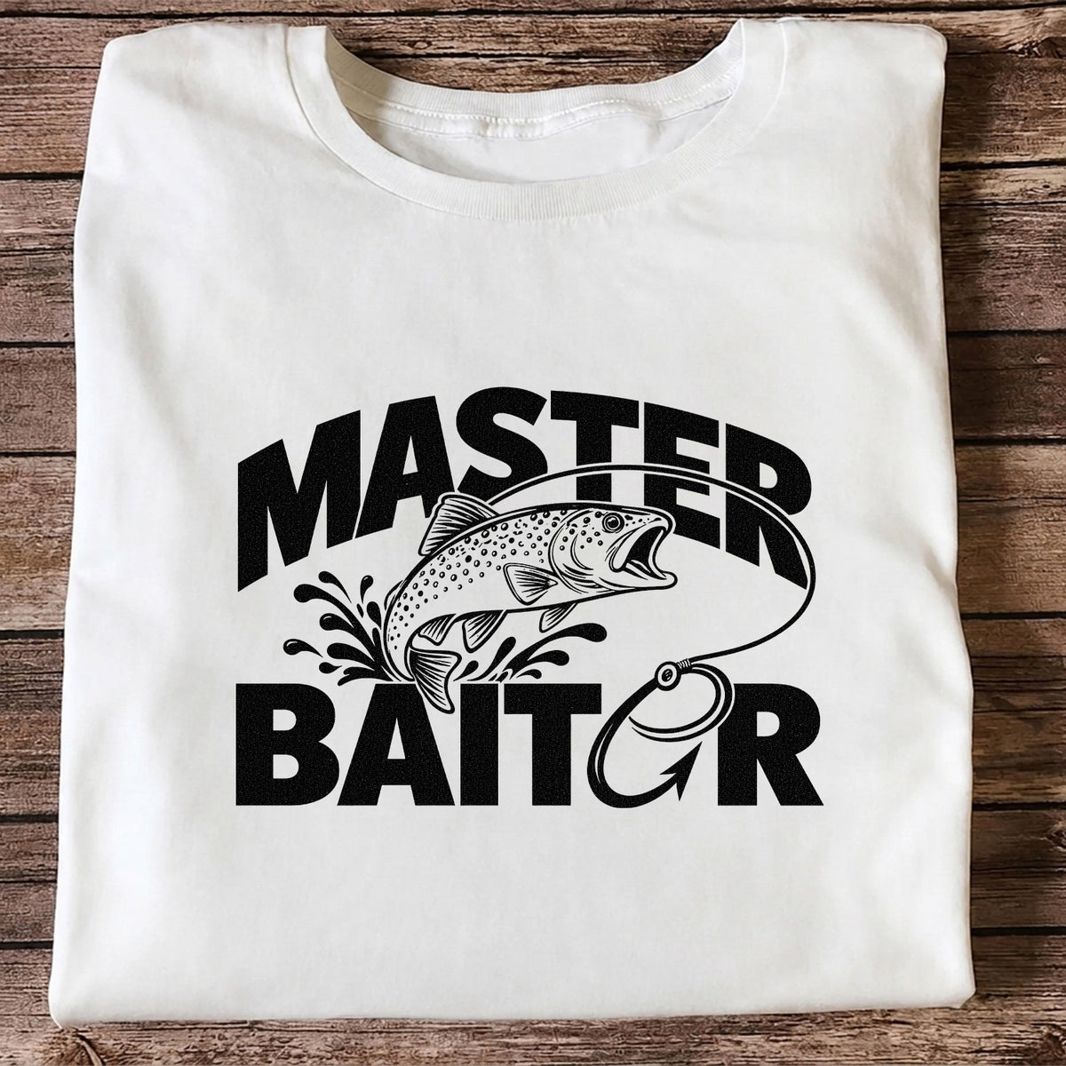 Master Baiter Funny Trout and Fishing Hook T-Shirt