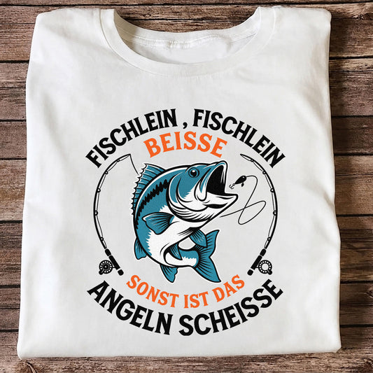 Fischlein Fischlein Beisse Funny Fishing Graphic T-Shirt