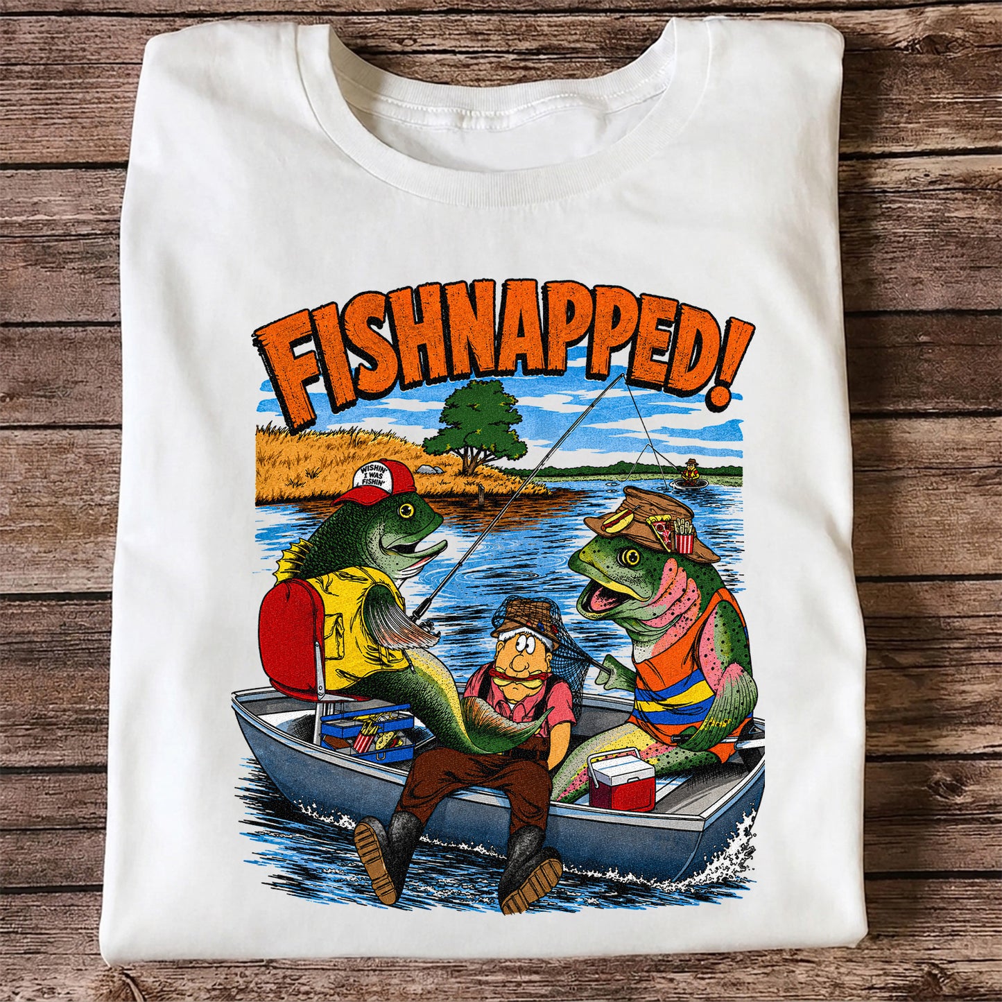 Fishnapped Funny Fish Kidnapping Angler Fishing T-Shirt