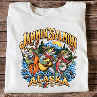 Salmon Music Band Alaska Fishing Graphic T-Shirt
