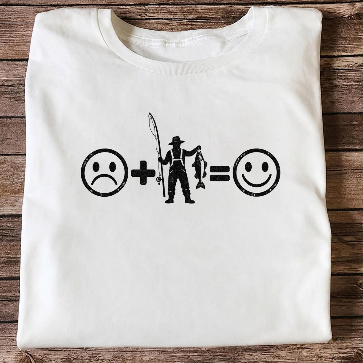 Fishing Turns Sad Face Into Happy Face Graphic T-Shirt