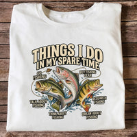 Things I Do in My Spare Time Bass, Rainbow Trout and Perch Fishing T-Shirt