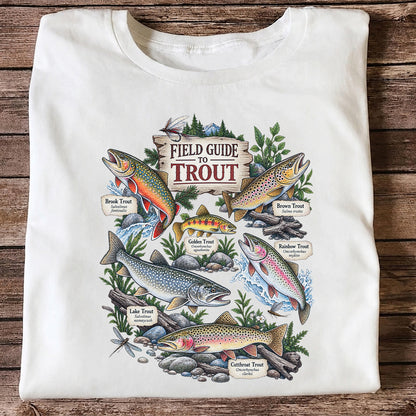 Field Guide to Trout Vintage Freshwater Fishing Graphic T-Shirt