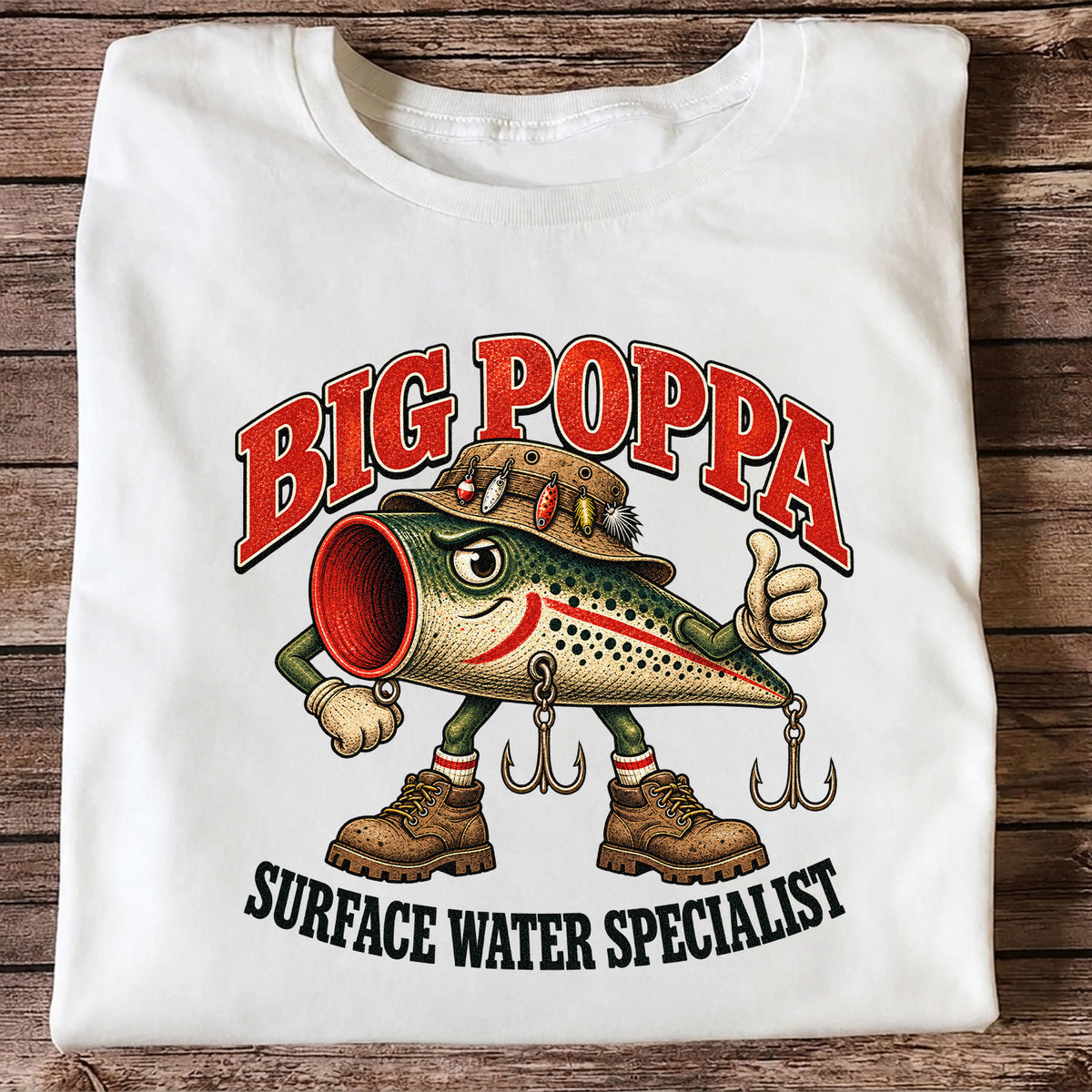 Big Poppa Surface Water Specialist Fishing Lure Graphic T-Shirt