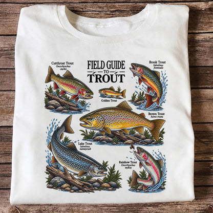Field Guide to Trout Fishing Species Graphic T-Shirt