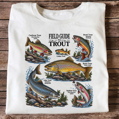 Field Guide to Trout Fishing Species Graphic T-Shirt
