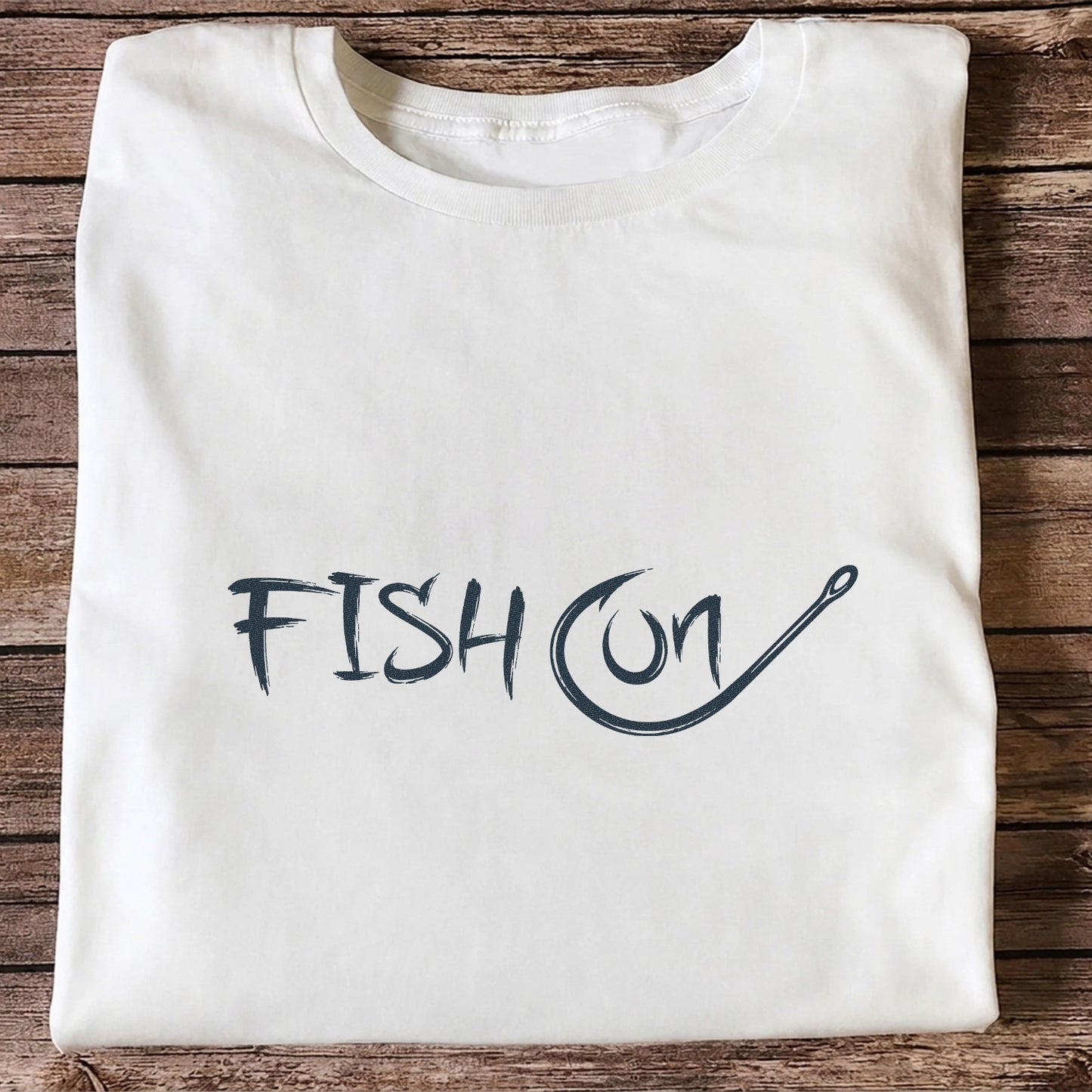 Fish On Fishing Hook Minimalist Graphic T-Shirt