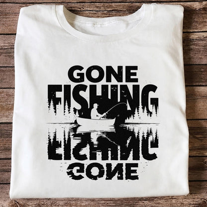 Gone Fishing Lake Adventure Angler Graphic T-Shirt