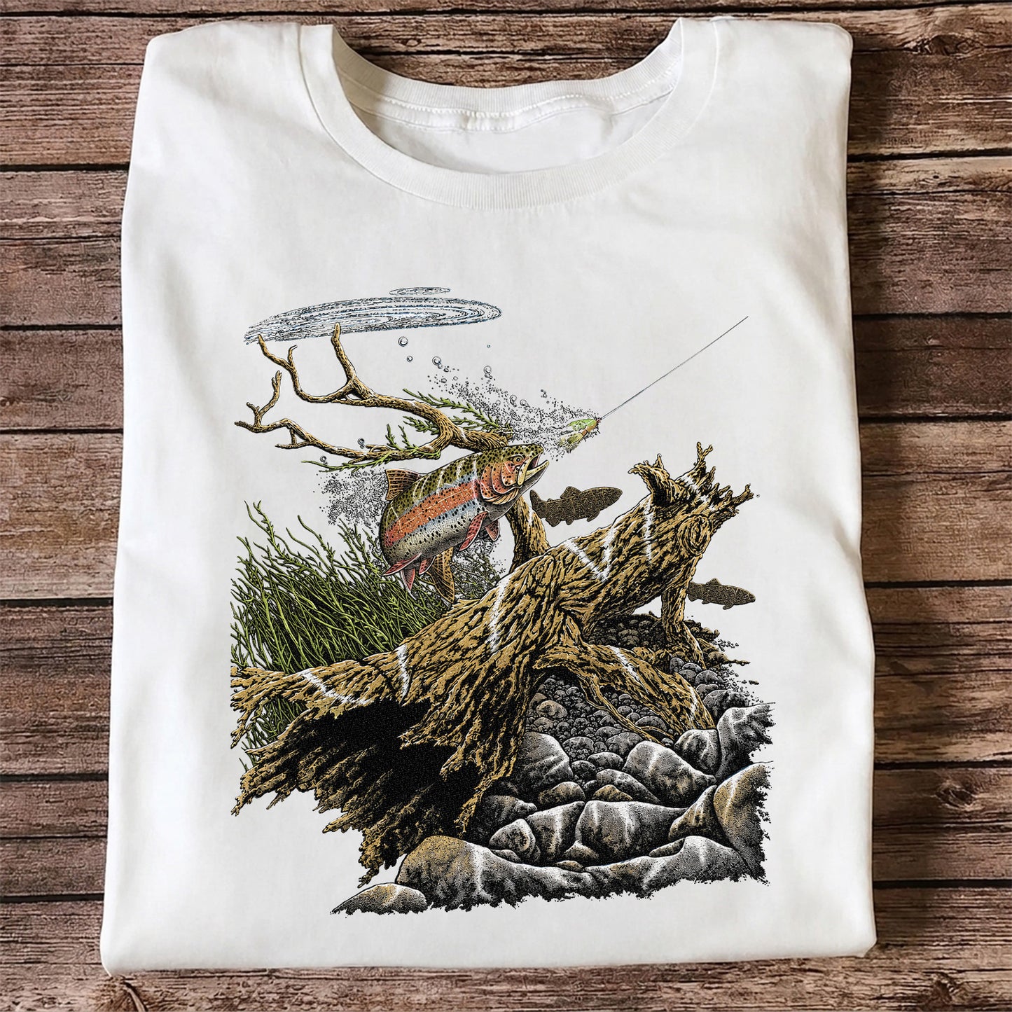 Trout Fishing T-Shirt  Fly Fishing River Tee