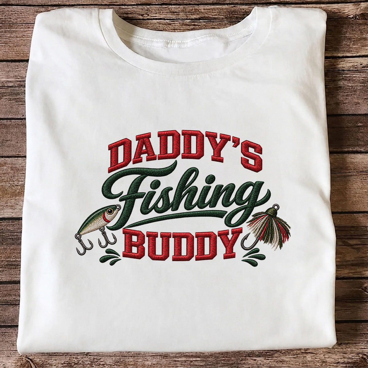 Daddy's Fishing Buddy Funny Fishing Graphic T-Shirt