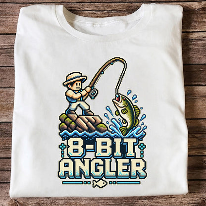 8-Bit Angler Pixel Art Bass Fishing Graphic T-Shirt