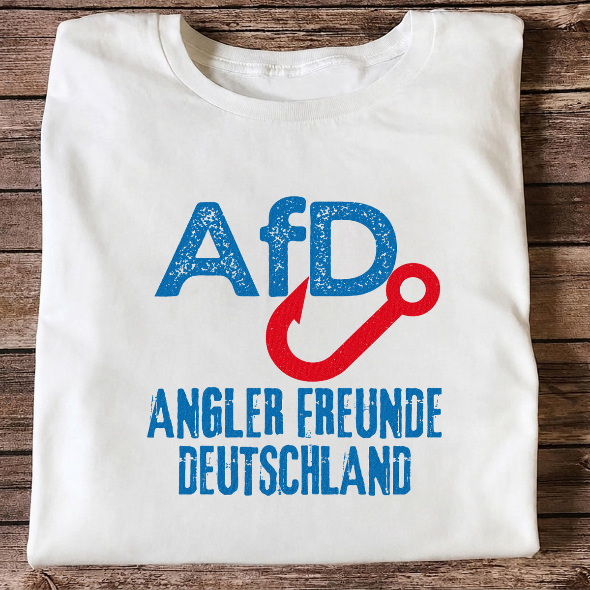 AFD Angler Freunde Deutschland Fishing Hook Graphic T-Shirt