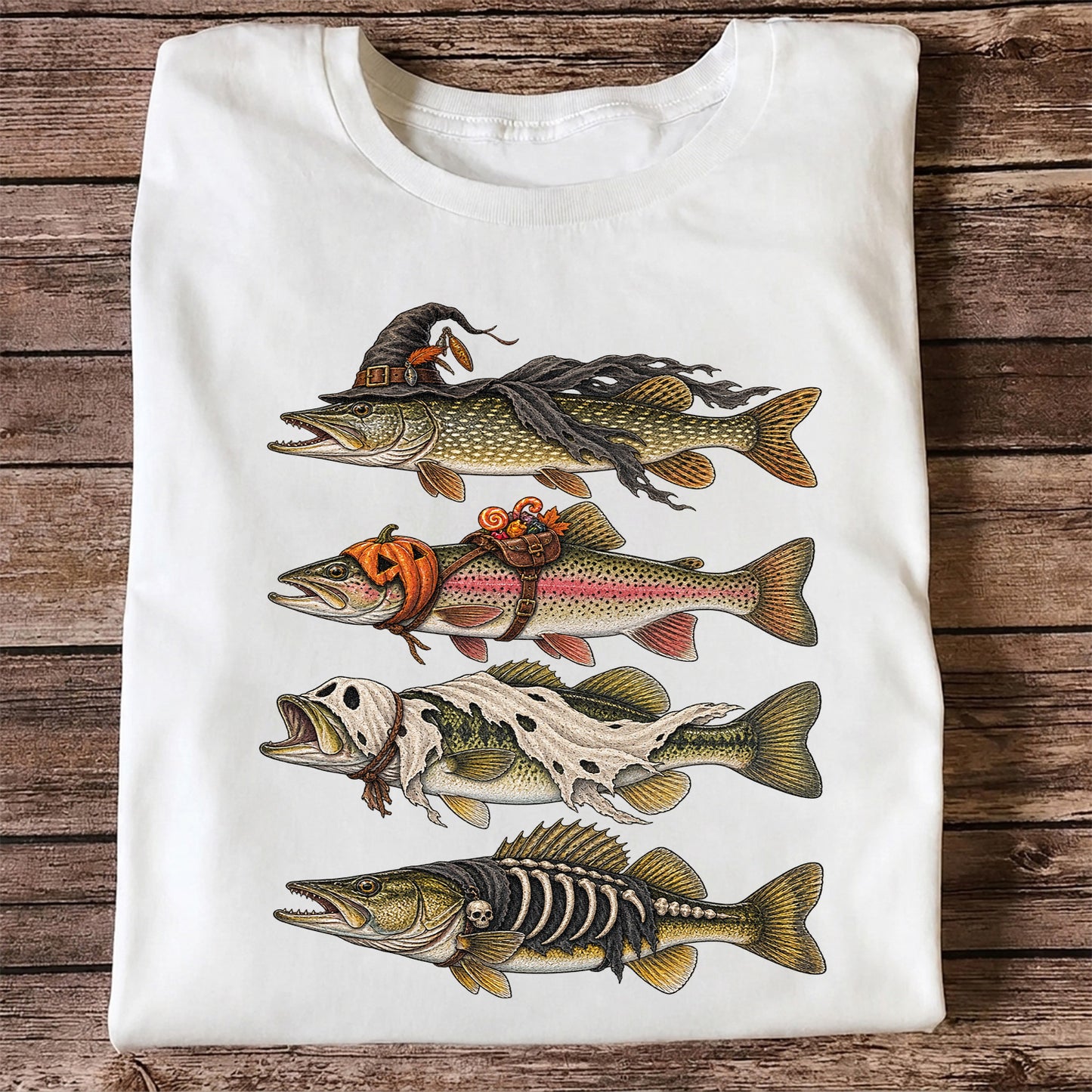 Halloween Costume Fish Freshwater Fishing Graphic T-Shirt