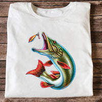 Northern Pike Chasing Fishing Lure Graphic T-Shirt