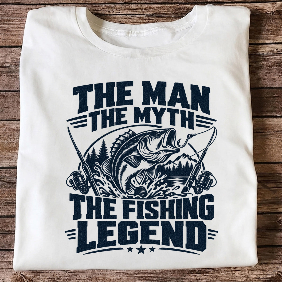 The Man The Myth The Fishing Legend Bass Graphic T-Shirt