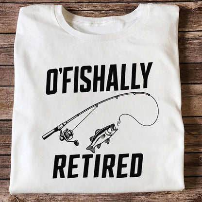 Retirement Fishing Graphic T-Shirt with Fishing Rod and Bass