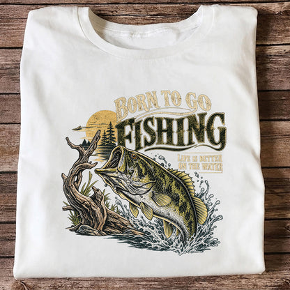 Born to Go Fishing Largemouth Bass Graphic T-Shirt