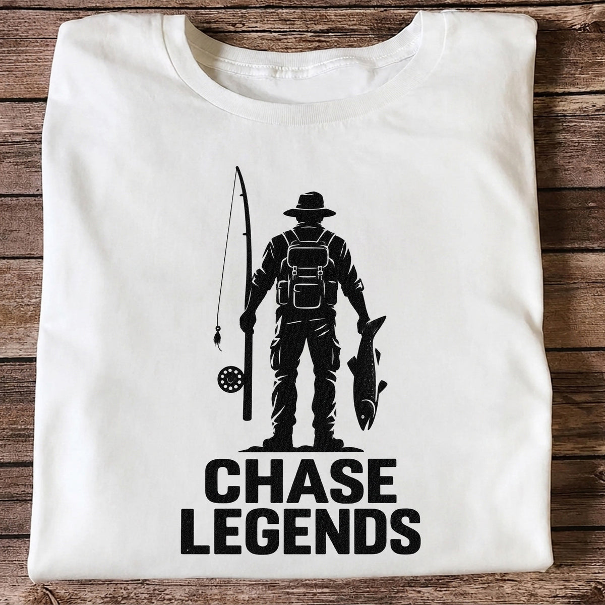 Chase Legends Fly Fishing Angler Silhouette Graphic T-Shirt