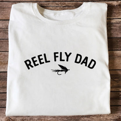 Reel Fly Dad Fly Fishing Lure Graphic T-Shirt