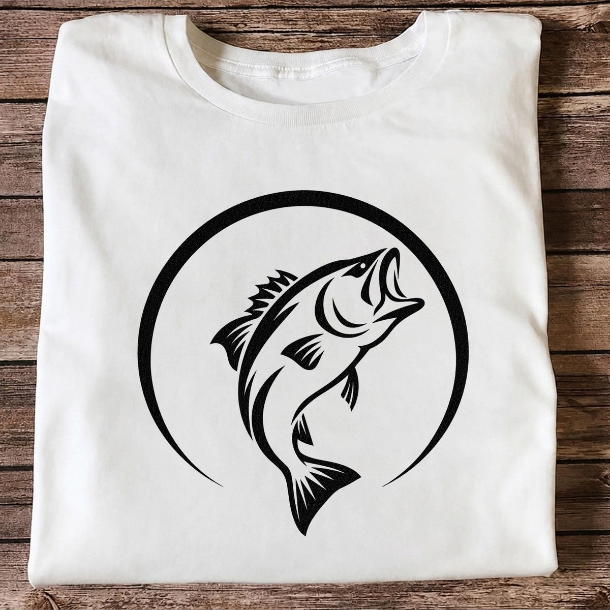 Minimalist Jumping Bass Fishing Silhouette T-Shirt