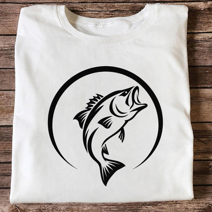 Minimalist Jumping Bass Fishing Silhouette T-Shirt