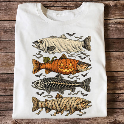Vintage Halloween Fishing Shirt, Halloween Trout T-Shirt