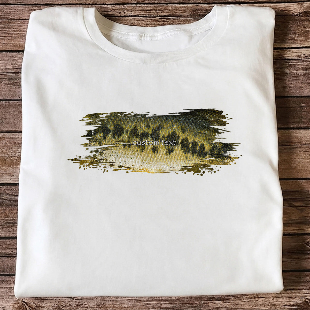 Custom Text Bass Fishing Graphic T-Shirt