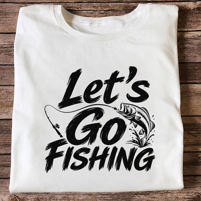 Let's Go Fishing with Jumping Bass Graphic T-Shirt