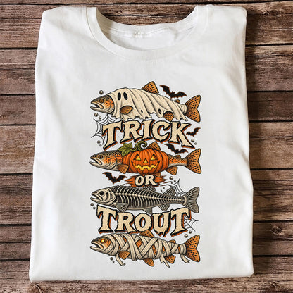Trick or Trout Halloween Costume Fish Graphic T-Shirt
