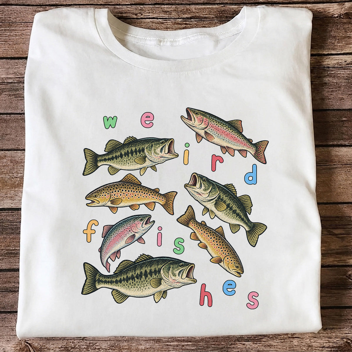 Weird Fishes Bass and Trout Fishing Graphic T-Shirt