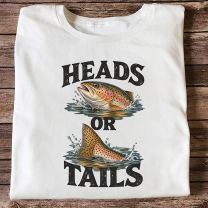 Rainbow Trout Heads or Tails Fishing Graphic T-Shirt