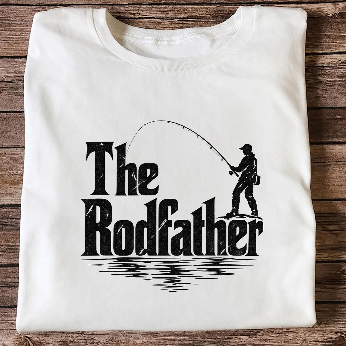 The Rodfather Funny Fishing Graphic T-Shirt