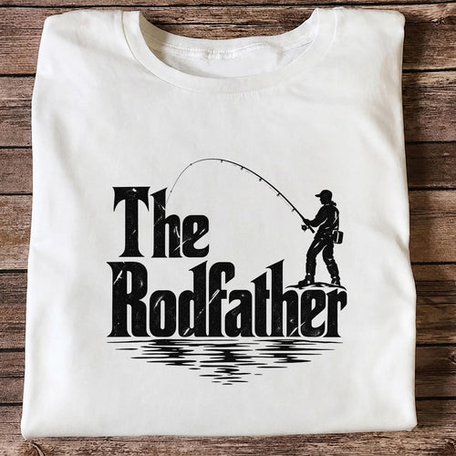 The Rodfather Funny Fishing Graphic T-Shirt