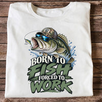 Born to Fish Forced to Work Bass Graphic T-Shirt