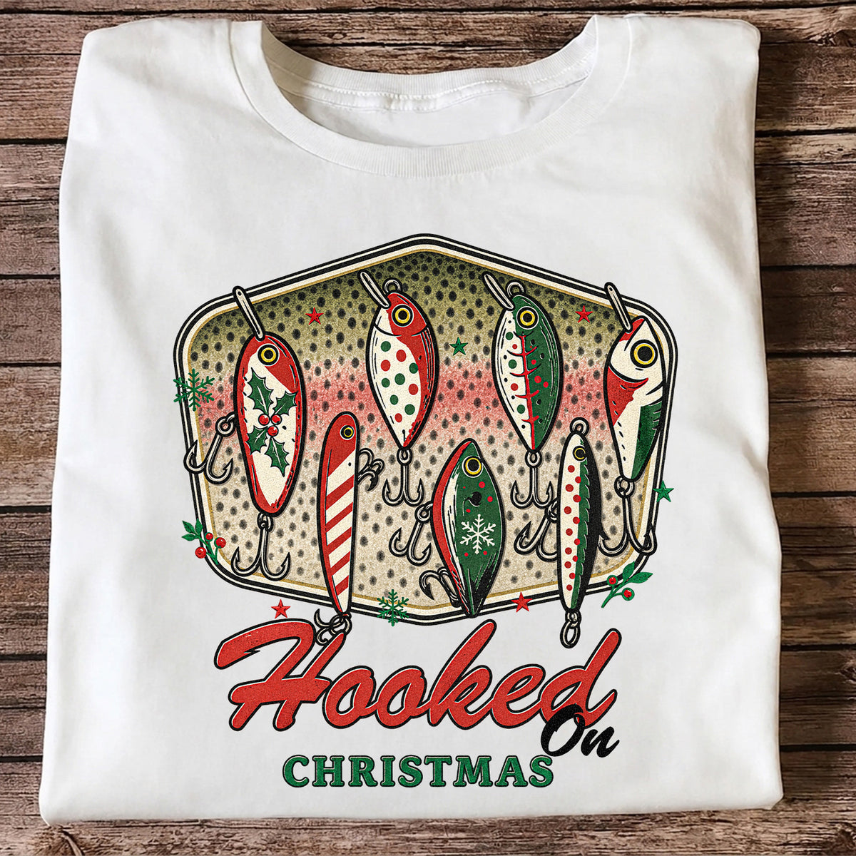 Christmas Fishing Lures Graphic T-Shirt
