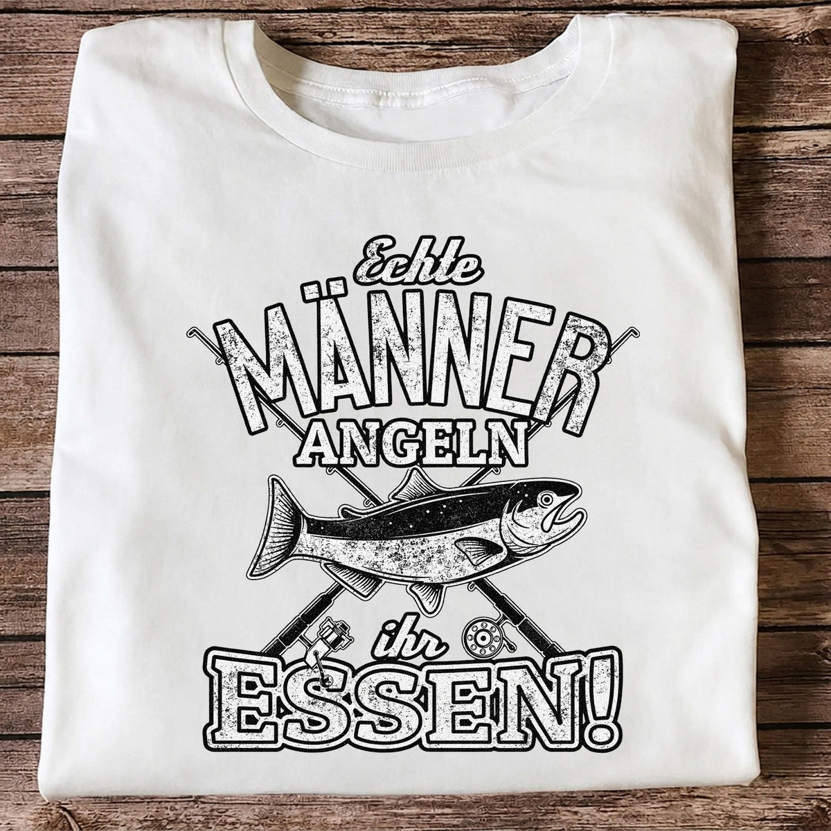 Echte Männer Angeln Ihr Essen Funny Fishing T-Shirt