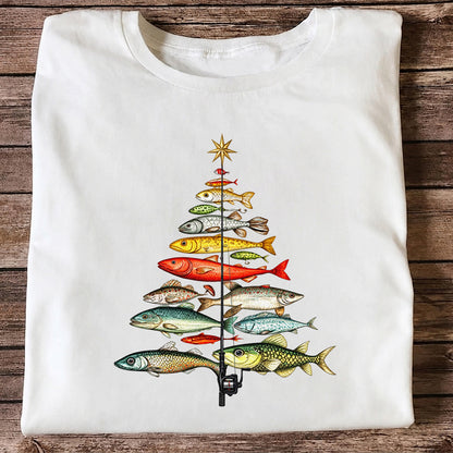 Vintage Fish Collection Fishing Rod Graphic T-Shirt