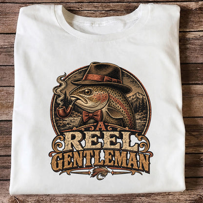 A Reel Gentleman Trout Fishing Vintage Graphic T-Shirt