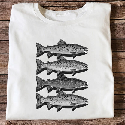 Vintage Trout Collection Freshwater Fishing Graphic T-Shirt