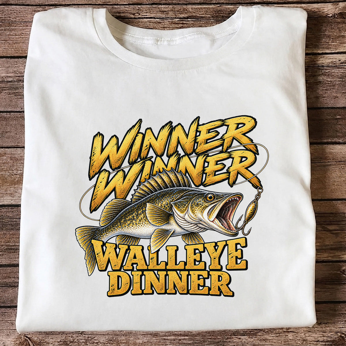 Winner Winner Walleye Dinner Funny Fishing Graphic T-Shirt