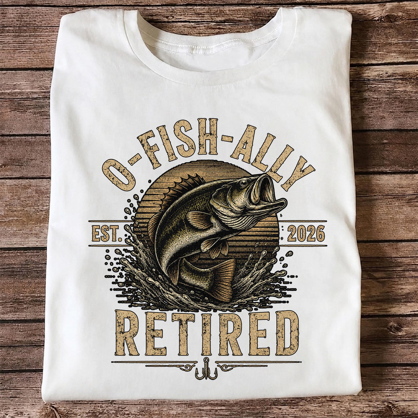 O-Fish-Ally Retired Bass Fishing T-Shirt