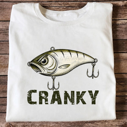 Cranky Vintage Crankbait Fishing Lure Graphic T-Shirt